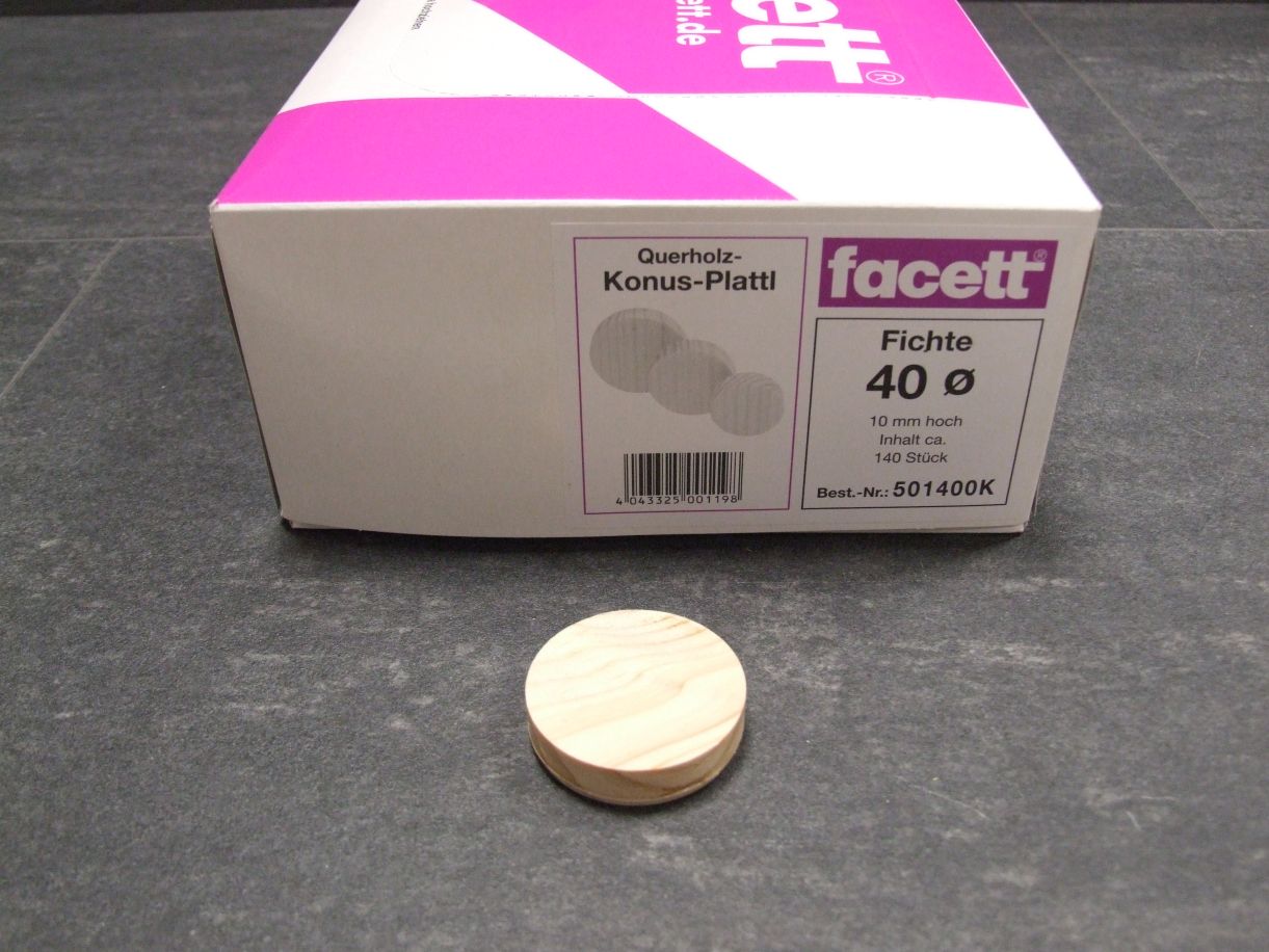 Konusplättchen 40 mm, Fichte, 

ca. 140 St./Karton, 501400K

