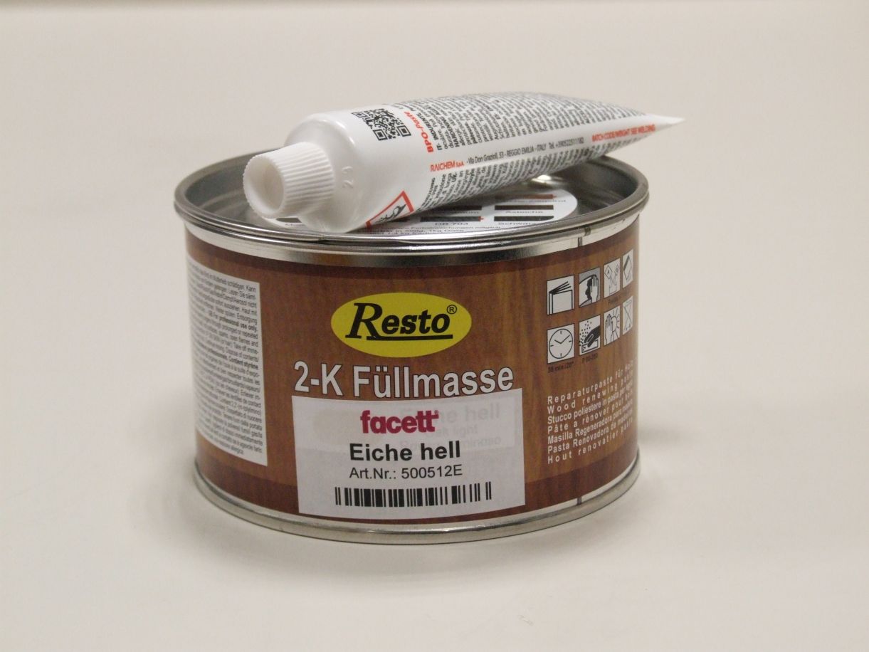 2-K Füllmasse Resto, Eiche hell, 

500 gr., mit Härter,500512

