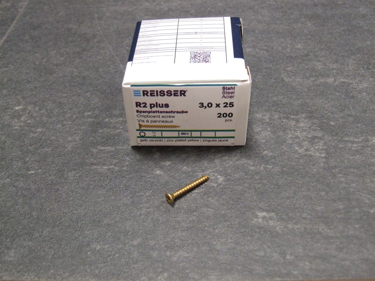 R2 plus Senkkopfschraube 3x25 mm, 

Torx,  gelbverz., 200 St. Kleinpaket, 389242

