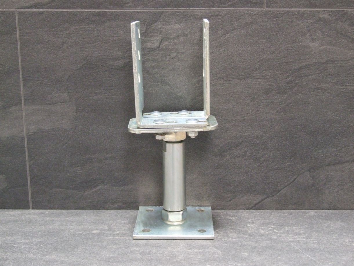 Pfostenträger U-Form höhen- u. seiten-

verstellbar, 71-161 mm, gelbverzinkt, 218058

