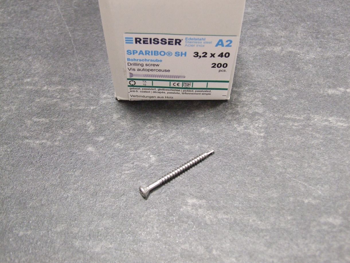 SPARIBO Bohrschraube 3,2x40 mm,

Linsensenkkopf, Edelstahl A2, 186735

VE= 200 St.

