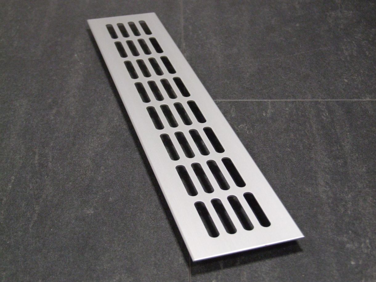 Lüftungsgitter 80x400 mm, Aluminium F1, 

Innenmaß Nut 66 mm, 33171000

