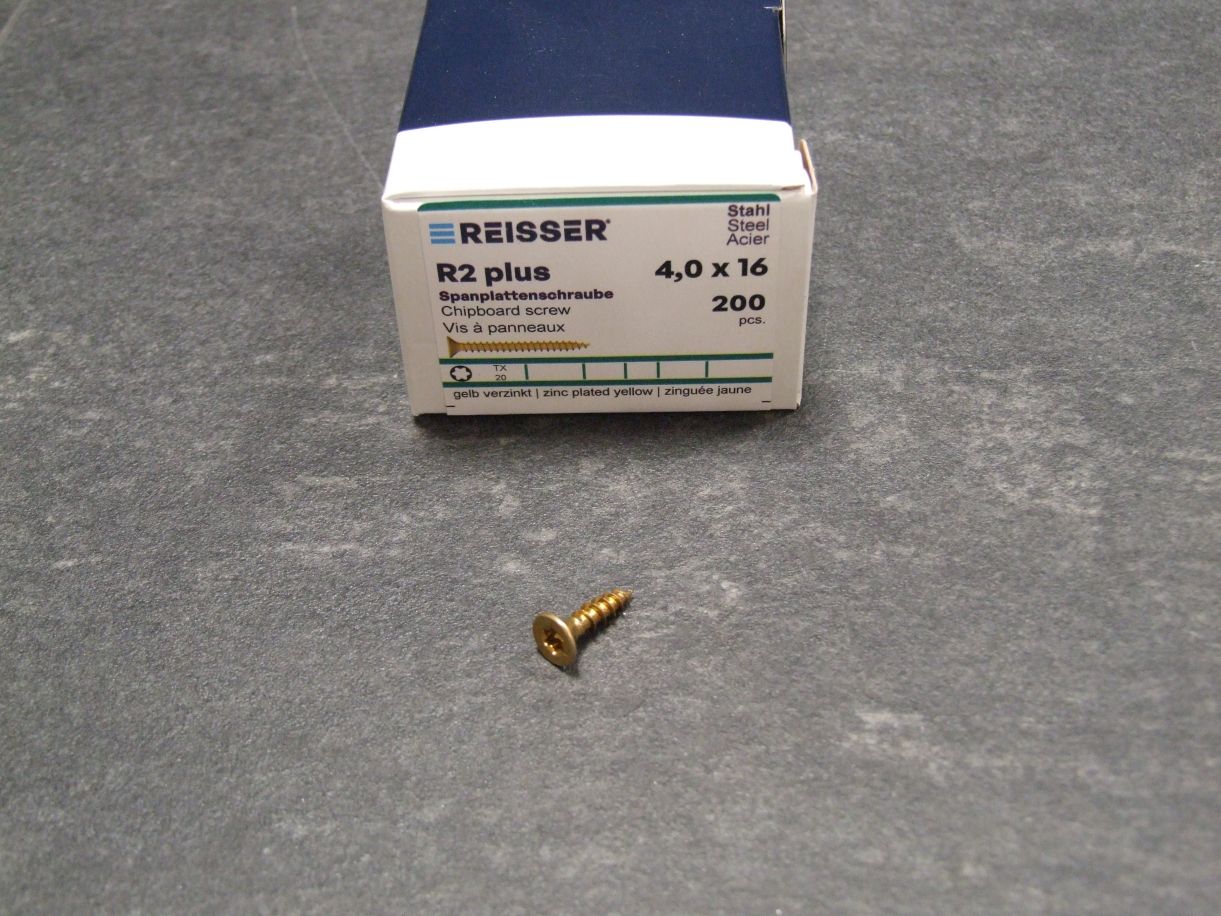 R2 plus Senkkopfschraube 4x16 mm, Torx 20, gelbverz., KP= 200 St., 039352


