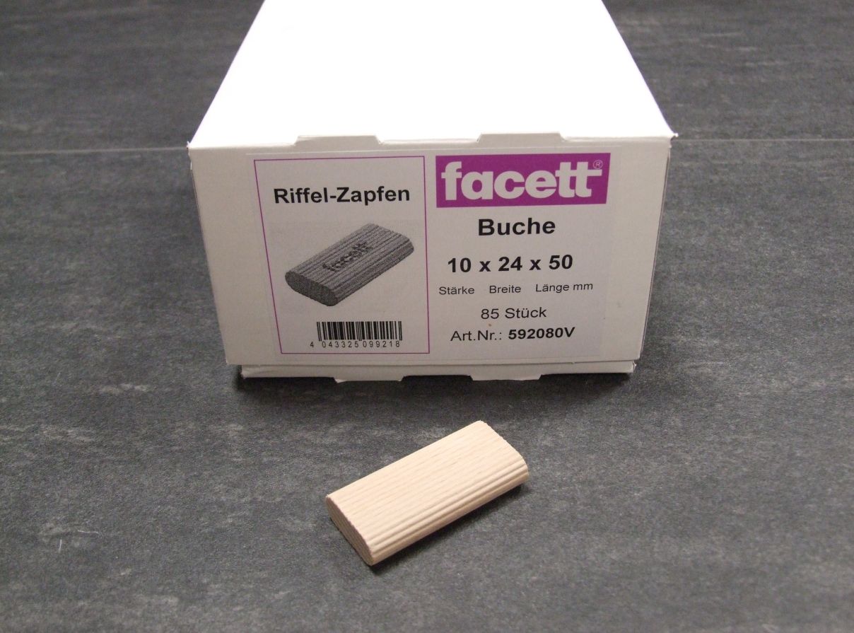 Riffelzapfen 10x24x50mm Buche

VE= 85 Stück; 592080

