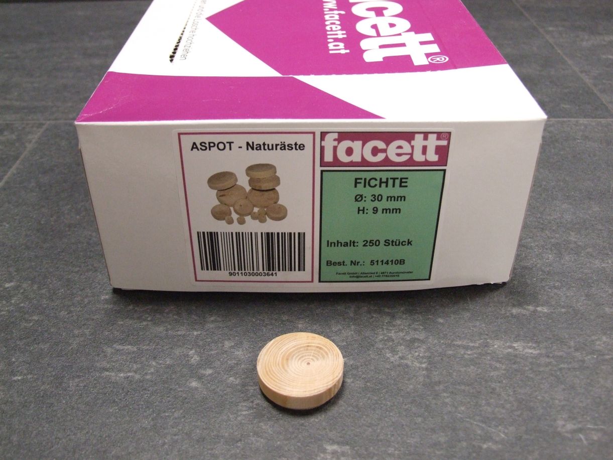 Aspot Naturäste 30 mm Ø, Fichte, 

VE= 250 St, 511410B

