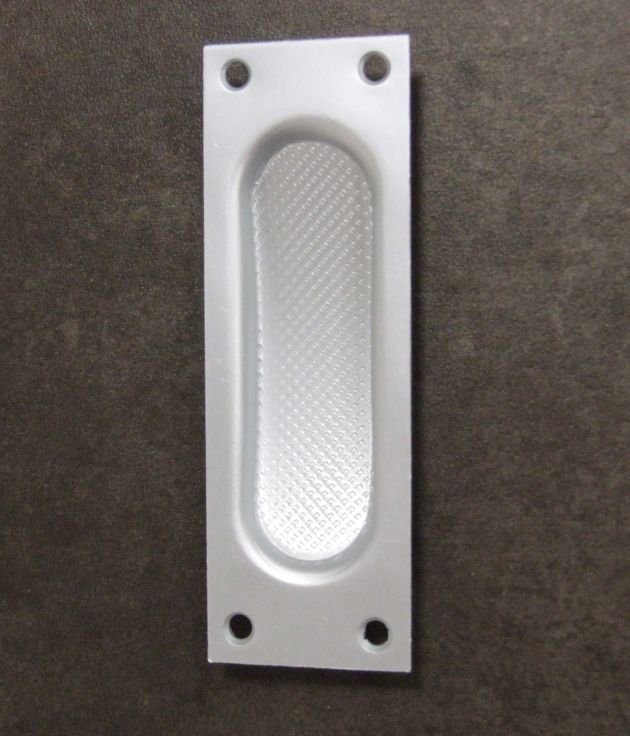 Muschelgriff 120x40 mm, Aluminium F1 perl-sat. ohne Lochung, sichtbar verschraubt, 40213040

