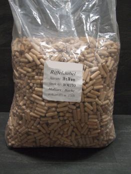 Holzdübel geriffelt, 10x30 mm, Buche, 

10 kg-Sack, 503070S

