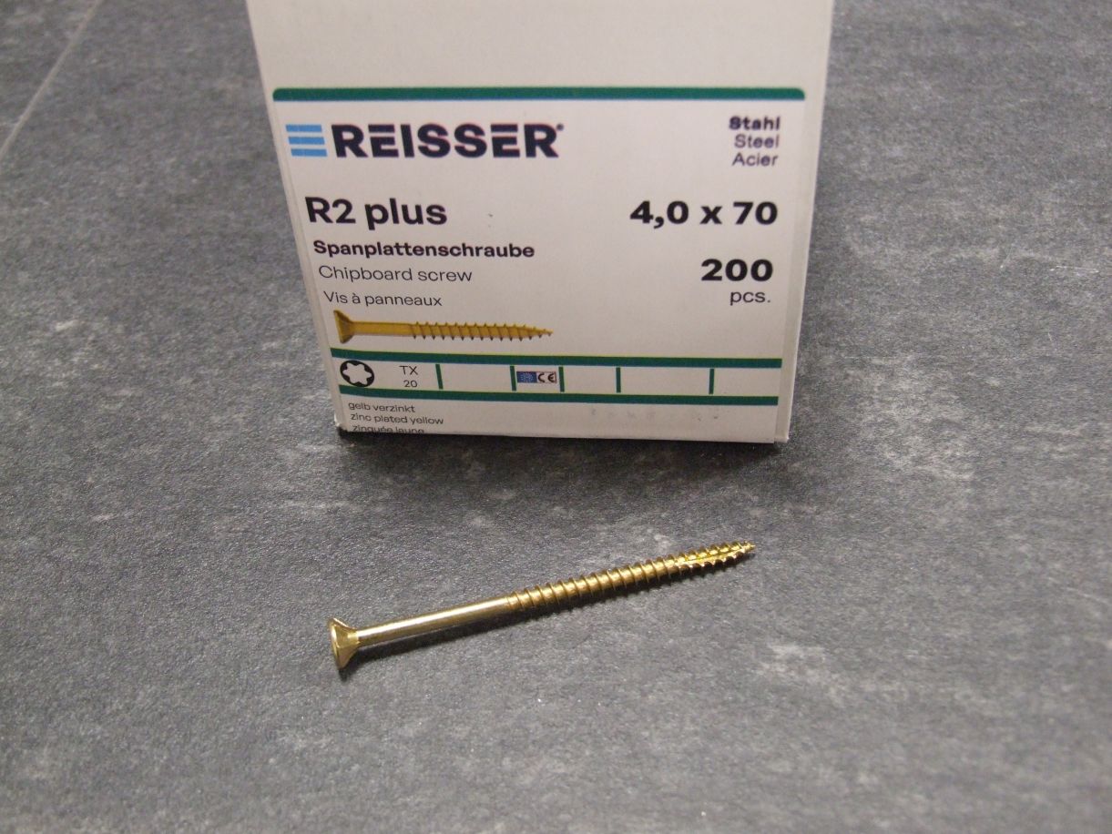 R2 Plus Senkkopfschraube 4x70 mm, 

Torx, TG, gelbverz., 4005674345507


