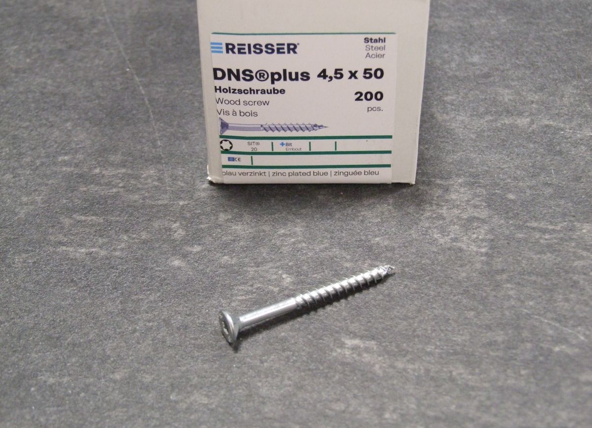 DNS plus Spanplattenschraube 4,5x50 mm, TG

TX20, blau passiviert, 200 St./Kleinpaket, 525251 

