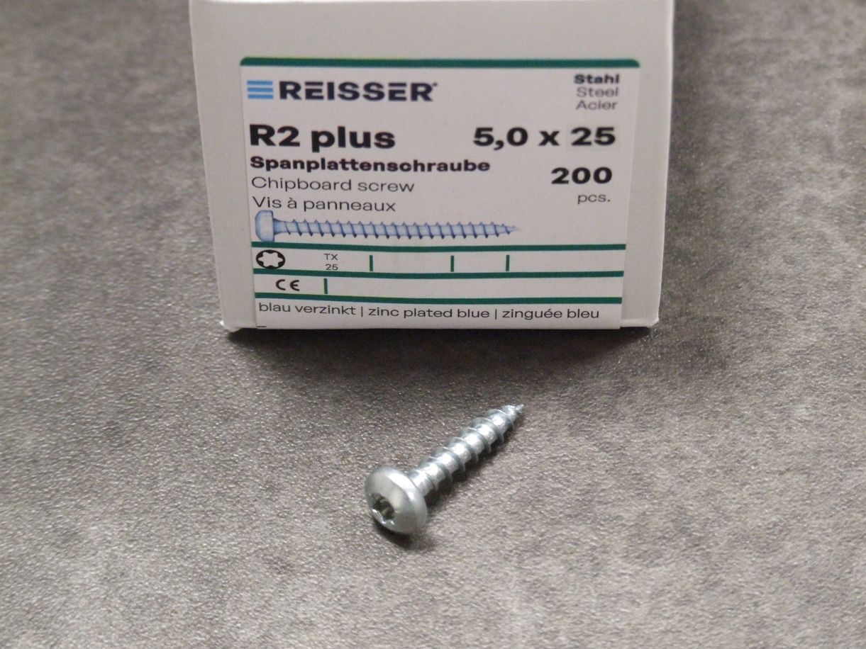 PAN-HEAD Spanplattenschraube R2 plus TORX 

5x25 mm, VG, Stahl verzinkt, 544023

