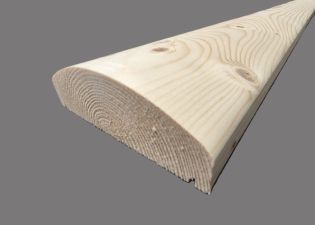 Handlauf gewölbt Fichte 140x45 mm 

ohne Nut

