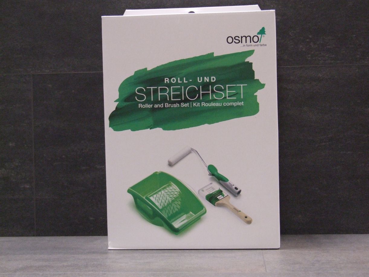 OSMO Roll- und Streichset, Farbrollenhalter, Rolle, Pinsel, Wanne, Wanneneinleger,14000171

