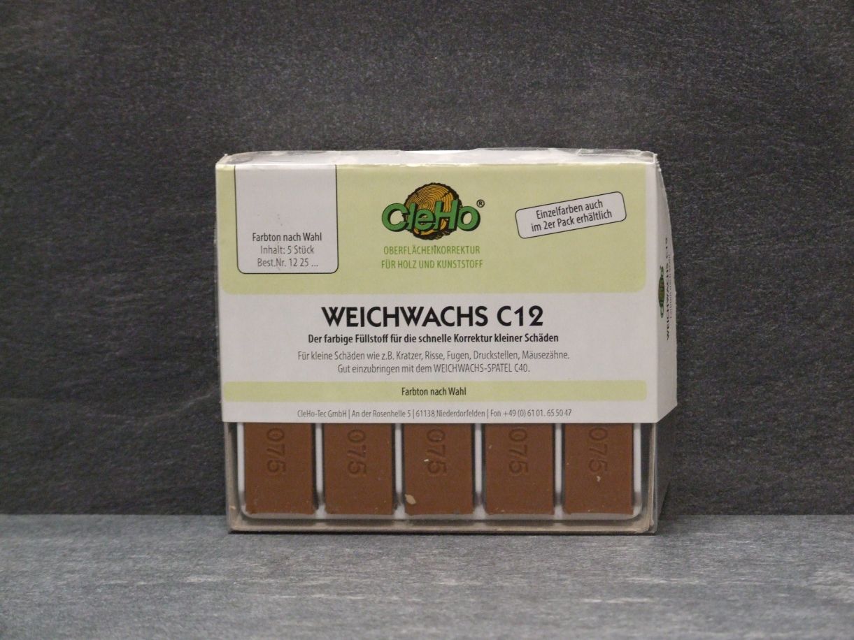 Weichwachs C 12, Nr. 075 Erle mittel, 

5er-Set, 1225075

