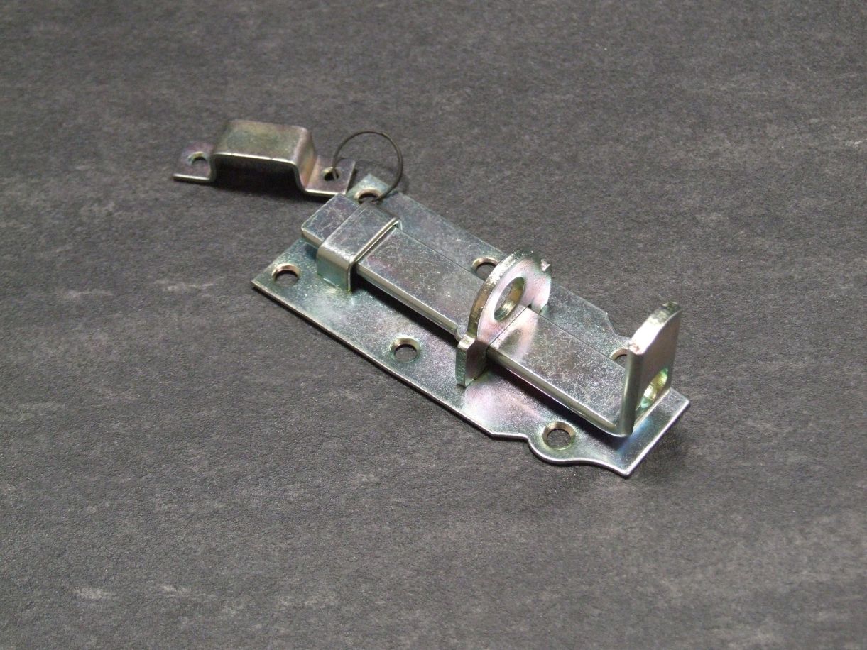 Schlossriegel 100x44 mm, gerade, 

mit Schlaufe, hell verzinkt, 116750

