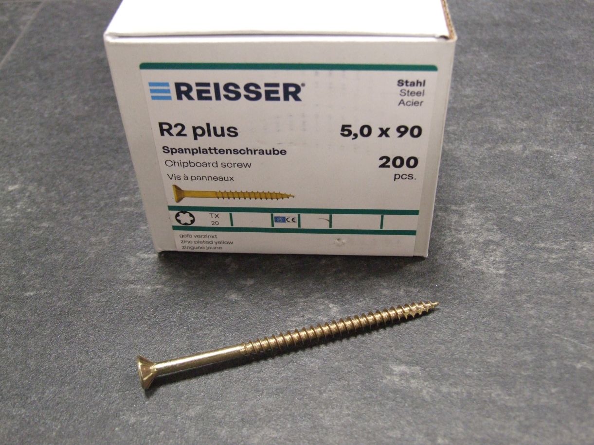 R2 plus Senkkopfschraube 5x90 mm, 

Torx, TG, gelbverz., 4005674345118 


