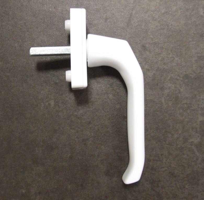 Fenstergriff Gabi, Aluminium weiß,

45° Rasterung, Stiftlänge 35 mm, 40333600

