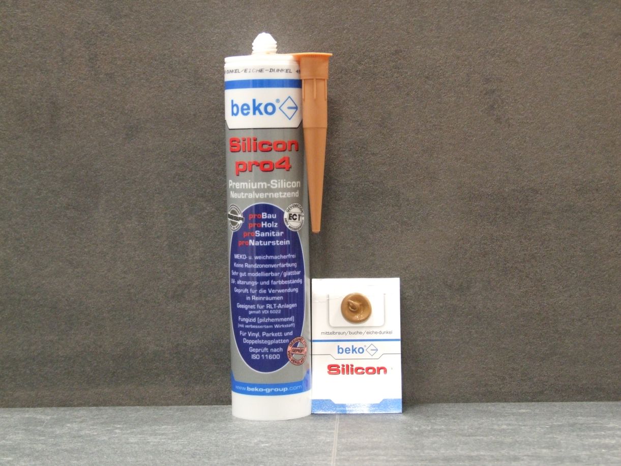 Silicon pro4 Premium neutralvernetzende 

Dichtmasse, Farbe mittelbraun/Buchel/

Eiche dunkel,  310 ml, 224 11

