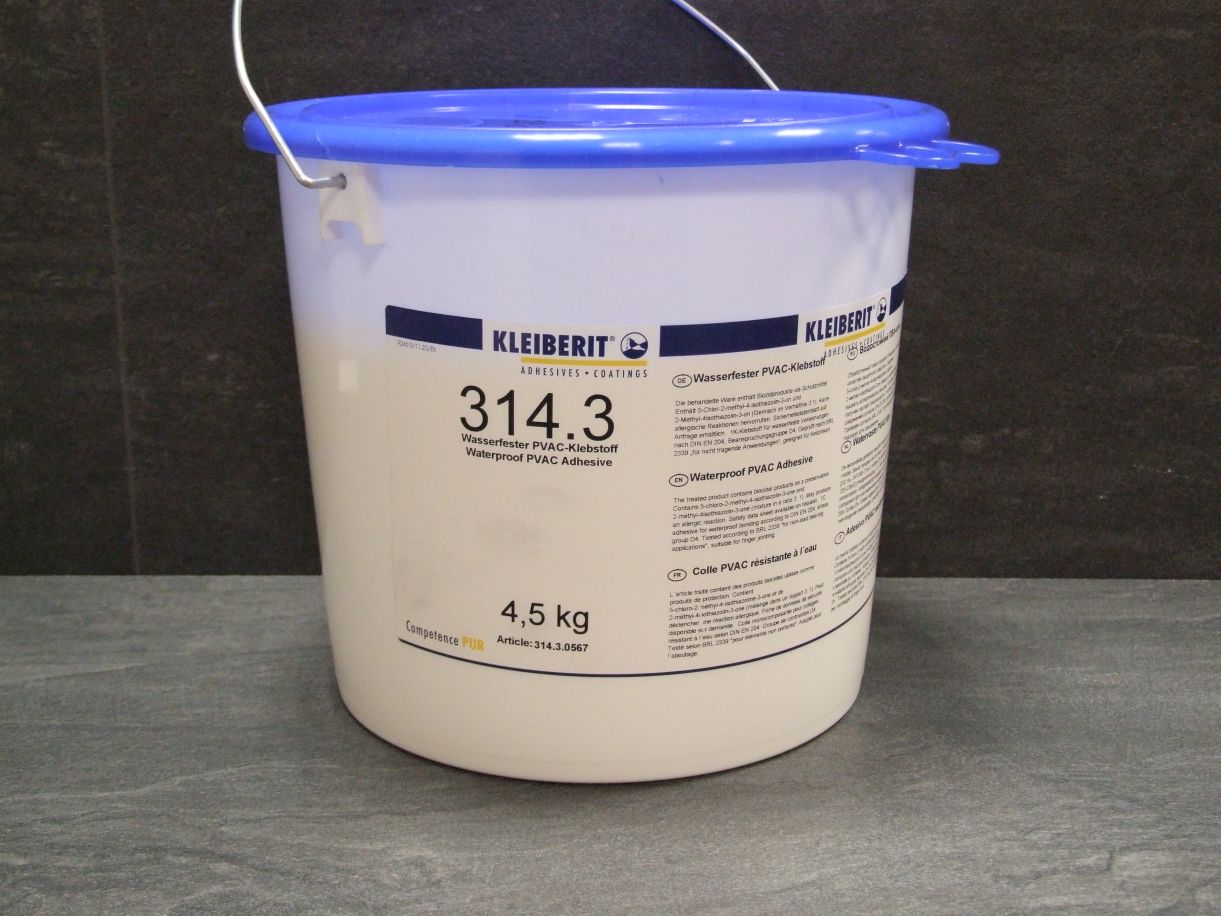 Kleiberit Weißleim Nr. 314.3; D4, 

4,5 kg-Gebinde

