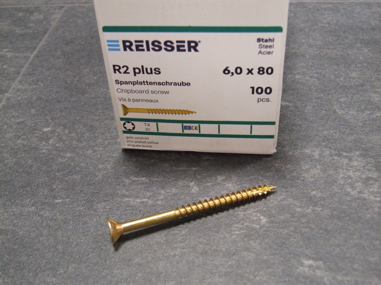 R2 plus Senkkopfschraube 6x80 mm, 

Torx, gelbverzinkt, 34516/3 

