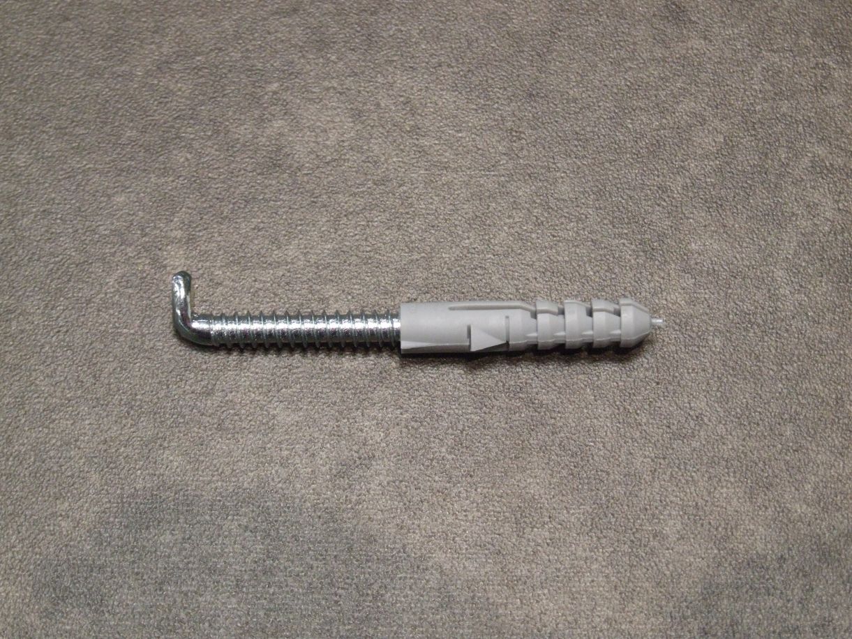 Aufhängehaken 6 x 50 mm, Stahl blank, 

mit Dübel 8x40 mm,  0046103

