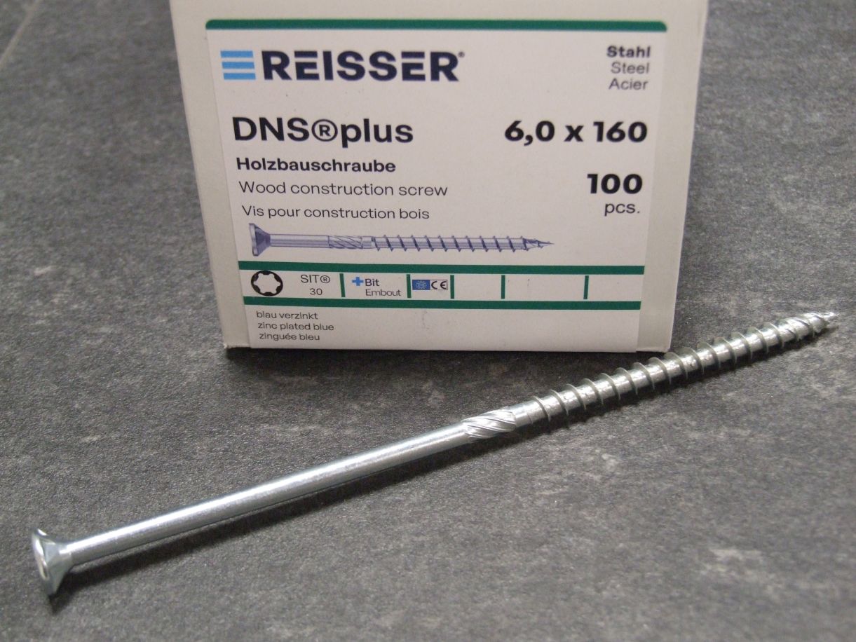 DNS plus Spanplattenschraube 6x160 mm, TG

TX30, blau passiviert, 100 St./Großpaket, 456616 

