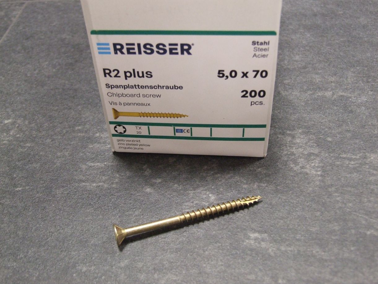R2 Plus Senkkopfschraube 5x70 mm, 

Torx, TG, gelbverz., 4005674345095


