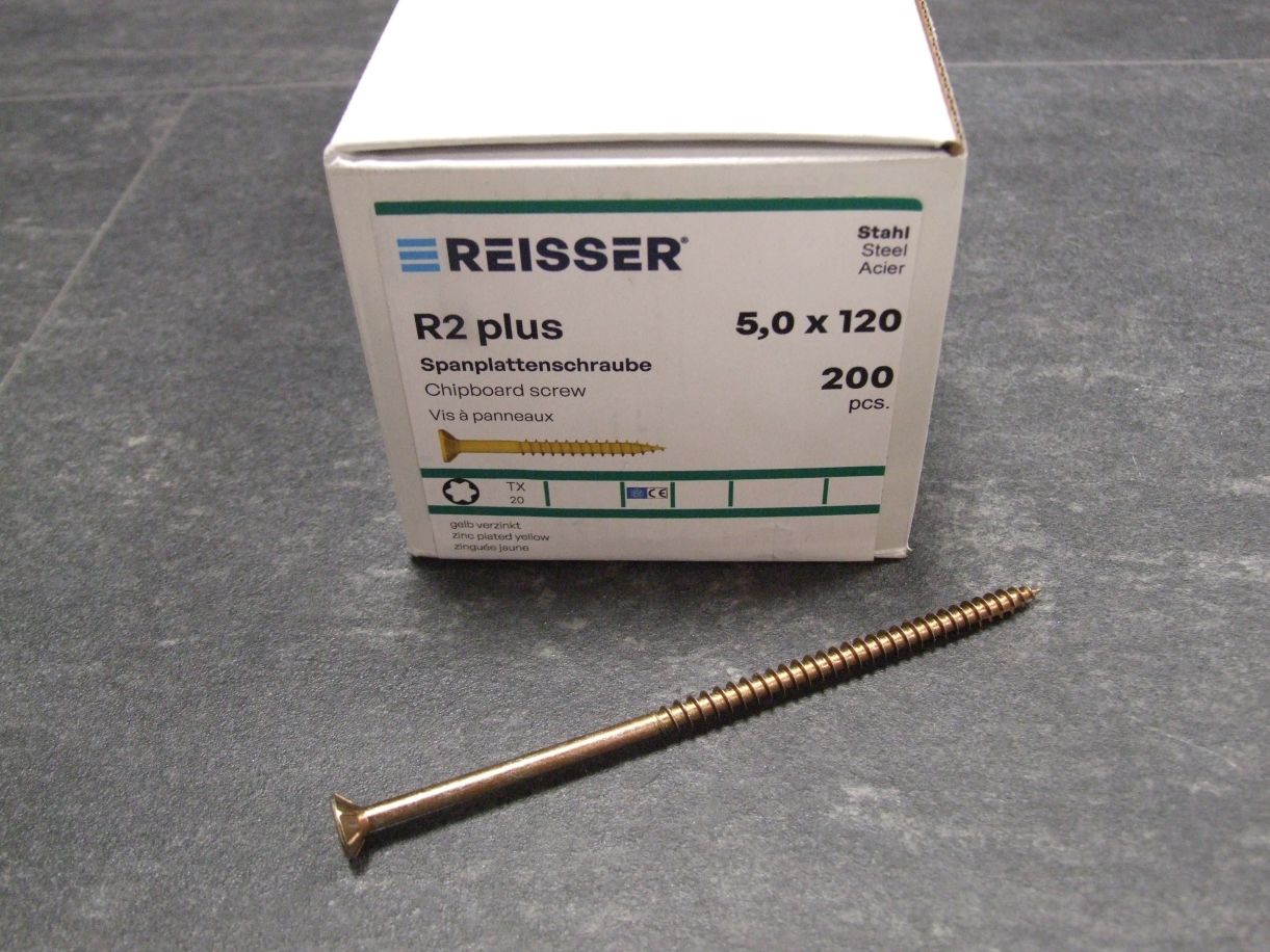 R2 plus Senkkopfschraube 5x120 mm, 

Torx, TG, gelbverzinkt, 34567/5

