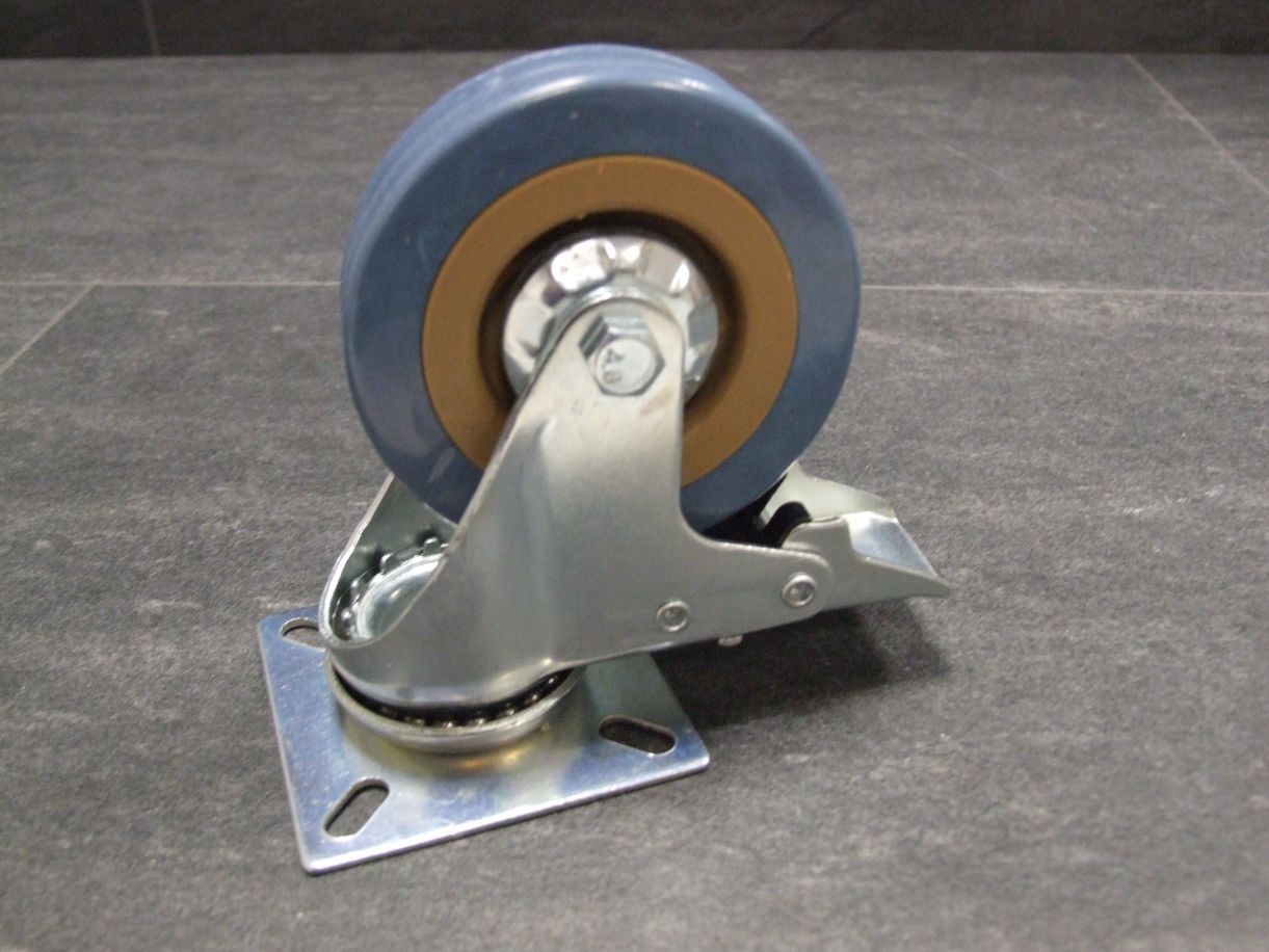 Gummi-Lenkrolle mit Feststeller 

75 mm, 50 kg; 487739

