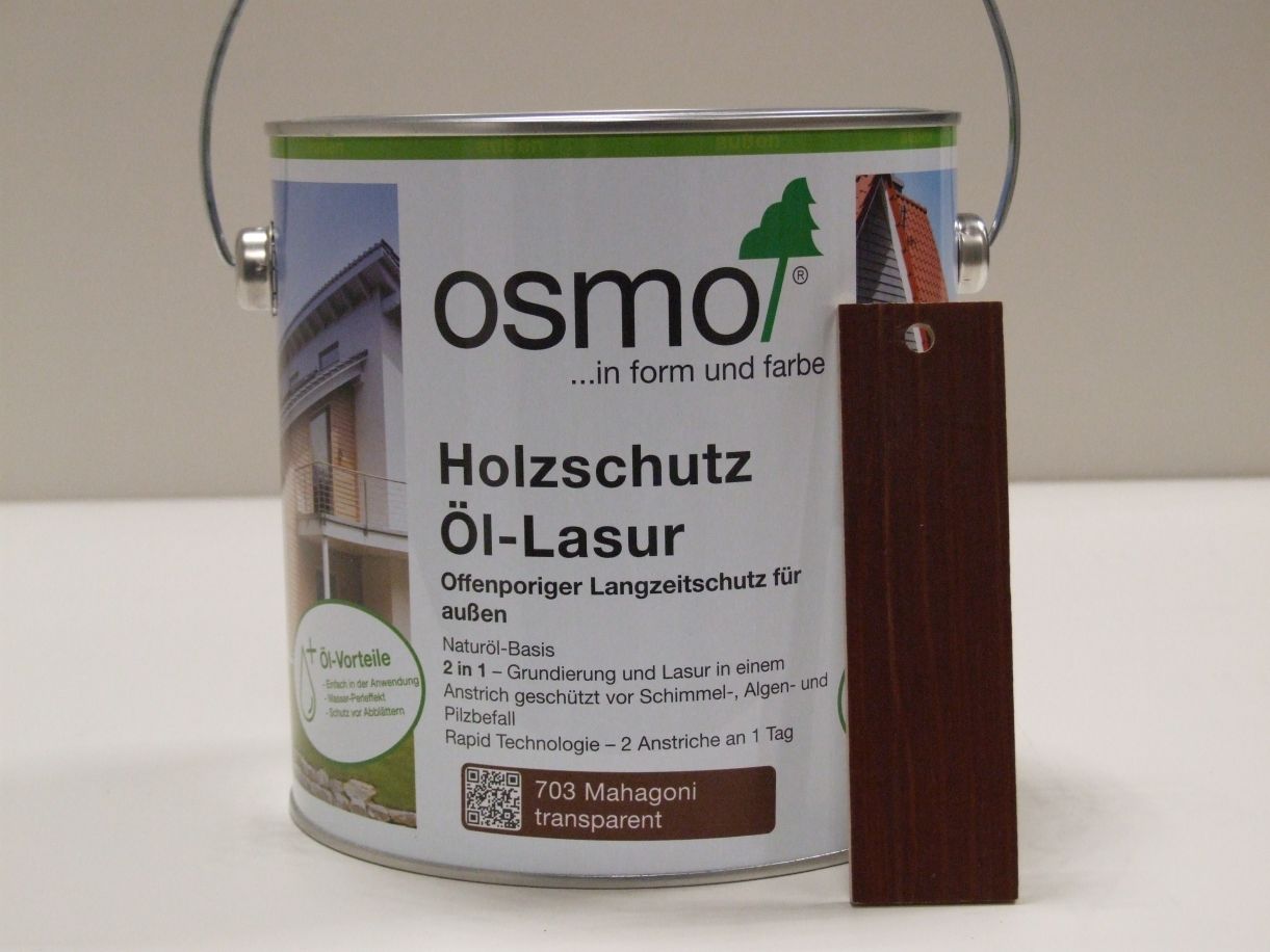 OSMO Holzschutz-Öl-Lasur Mahagoni 703, 

2,5 l, 12100005

