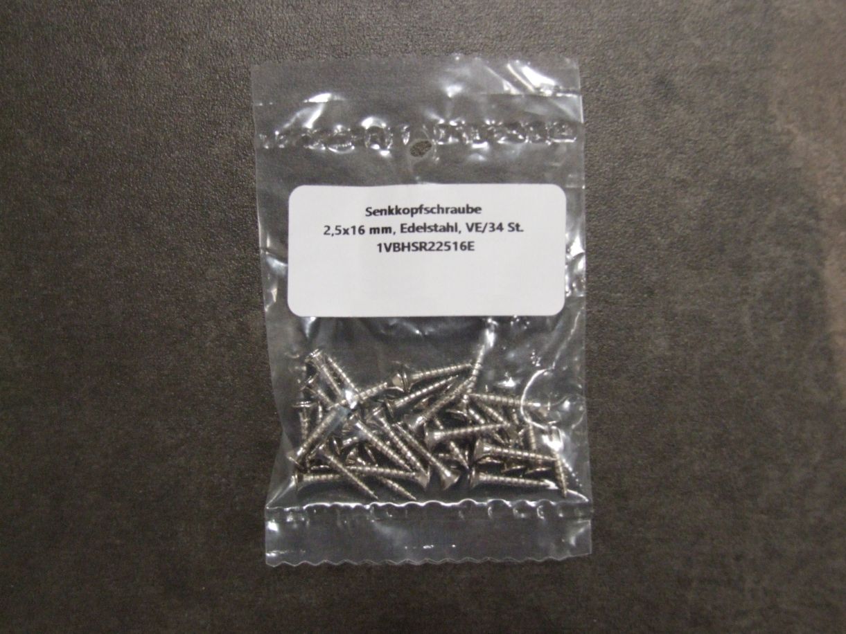 Senkkopfschraube 2,5x16 mm, Edelstahl, VE=34 St.

