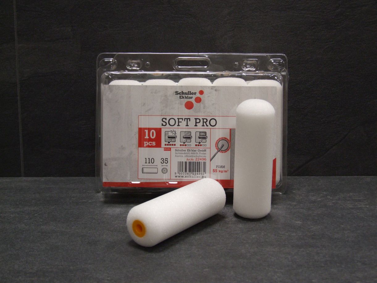 Lackwalze SOFT PRO HK 2R, 11cm, 

beiderseits gerundet, VE=10 St., 22496

