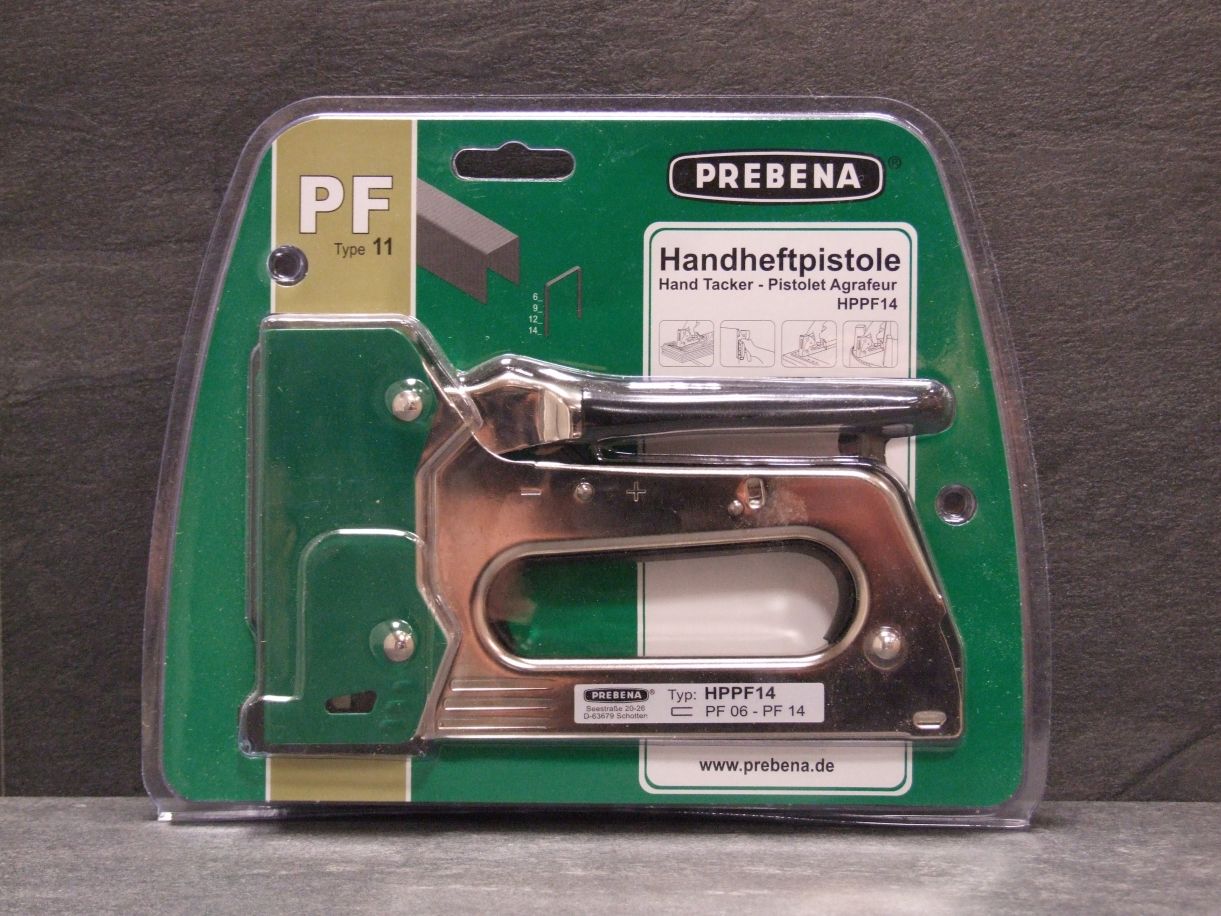 PREBENA Handheftpistole HPPF14, 

für Klammern Typ PF von 6 bis 14 mm


