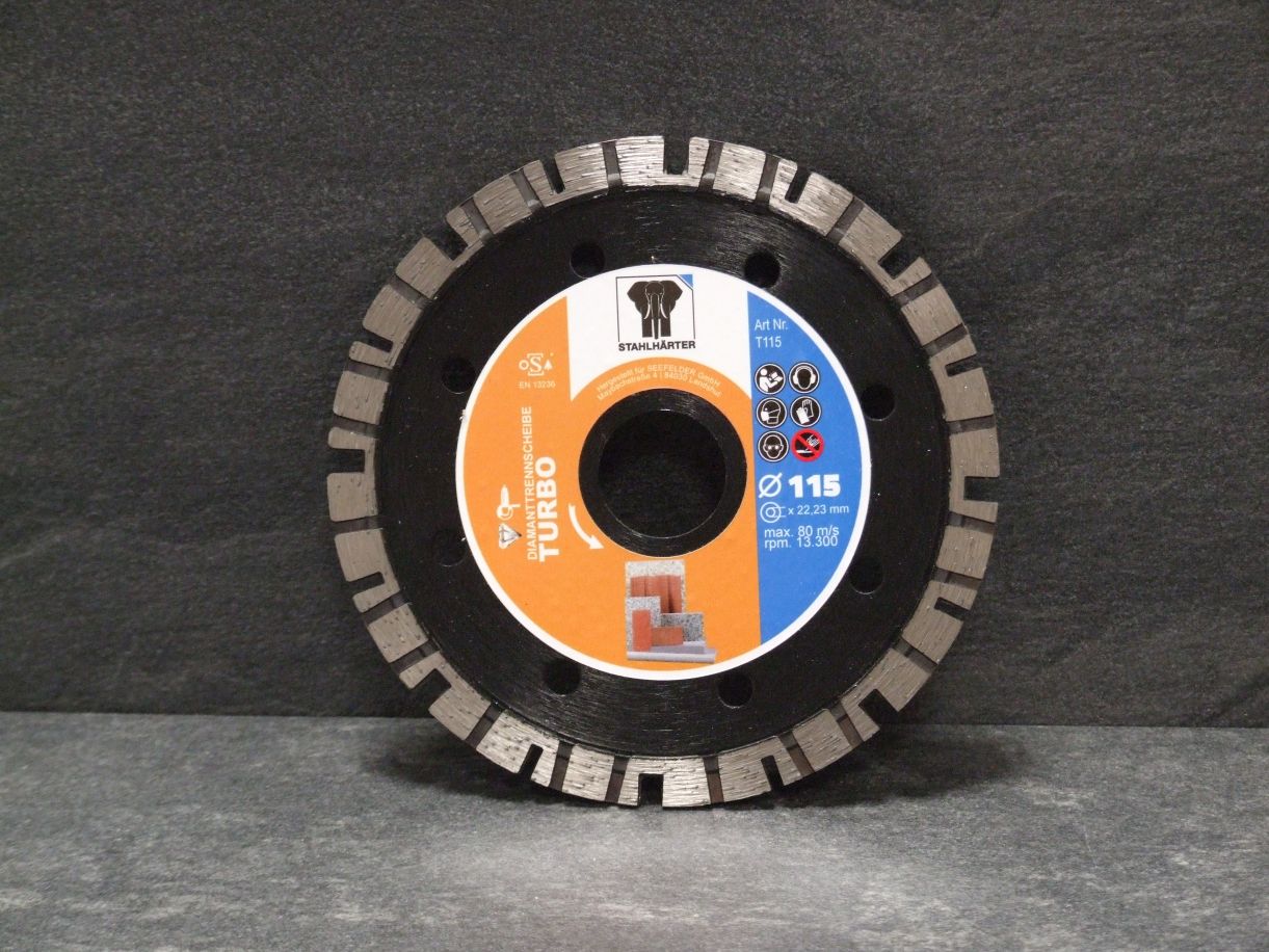 Diamanttrennscheibe Turbo,

115 x 2,2 x 22,23 mm, T11

4115441667


