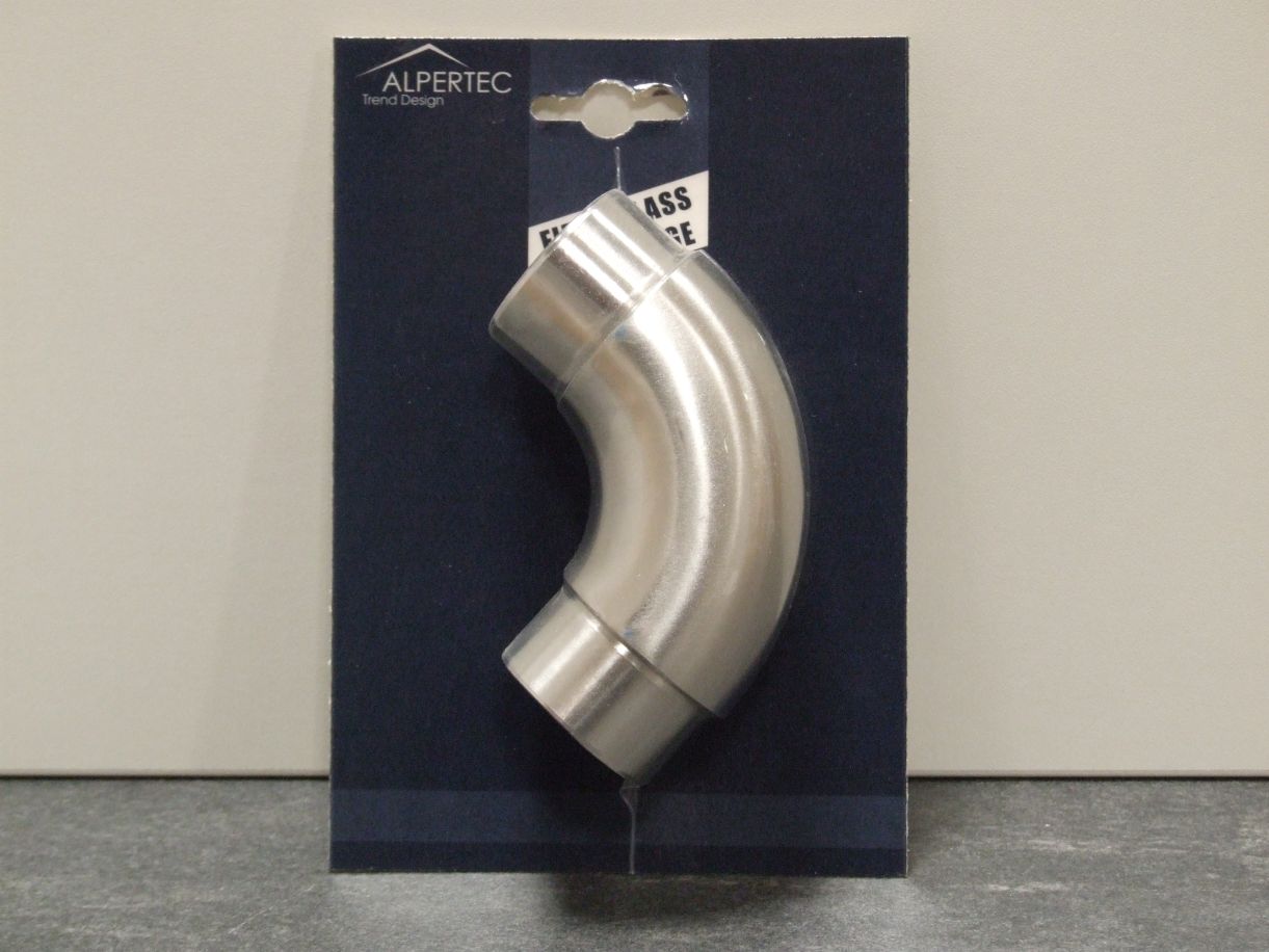 Rohrverbinder für Rohr Ø 42,4x2 mm, 

Steckbogen 90°, Edelstahl K240/320 matt,

50012470K1

