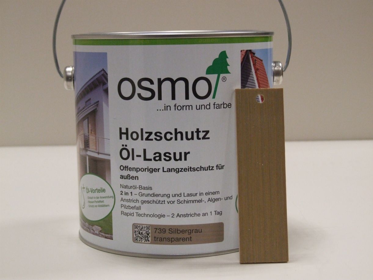 OSMO Holzschutzöllasur silbergrau 739, 

2,5 l; 12200097

