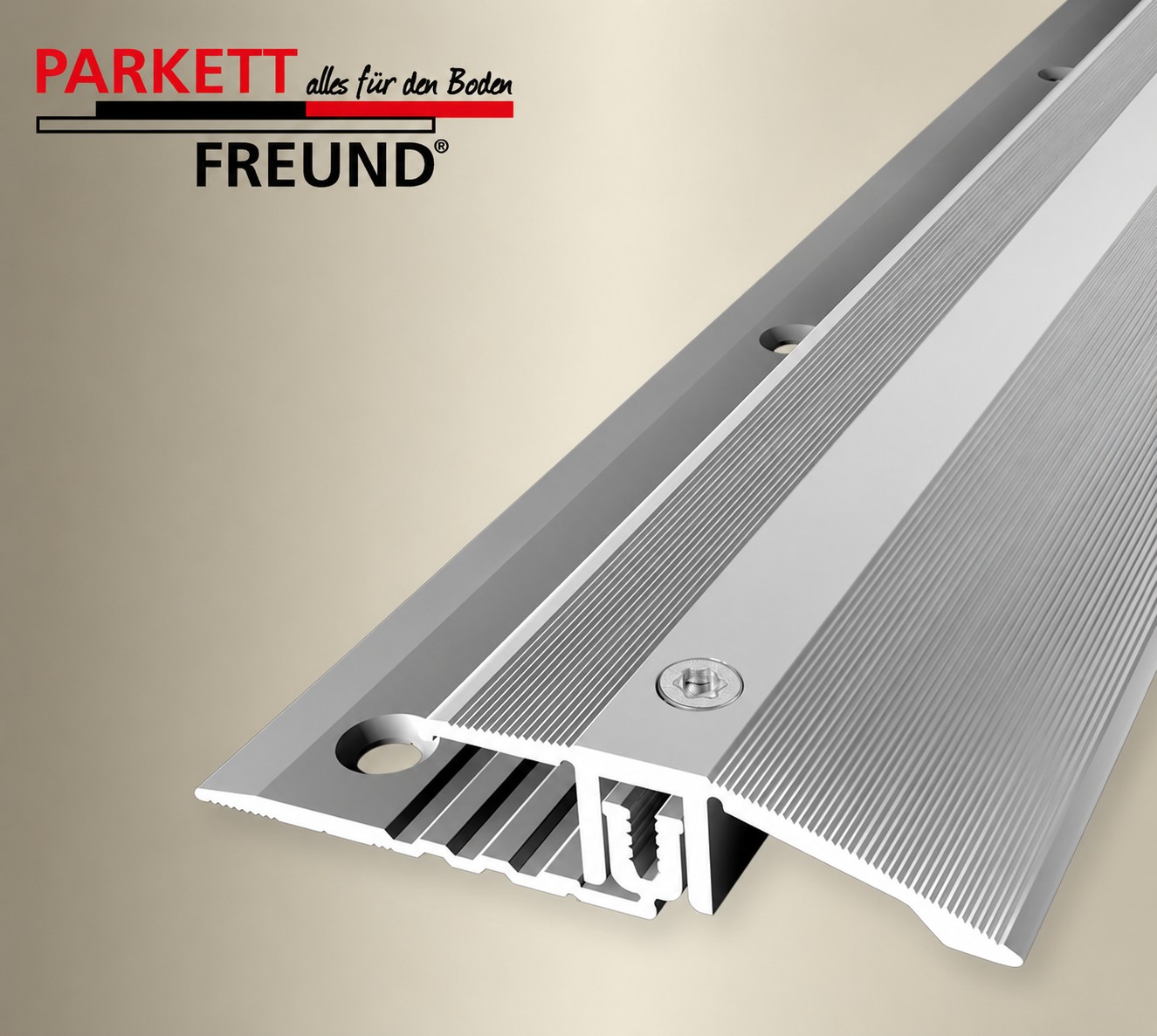 Twin Profi Ausgleichs-Profil für Parkett, 

Laminat, Kork 90 cm lang silber - Art. 19300904


