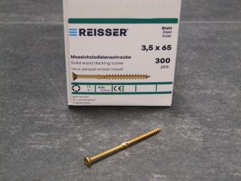 Massivholzdielenschrauben RN H361, 

3,5x65 mm, gelb chromatiert, 300 St./VE, 555944

