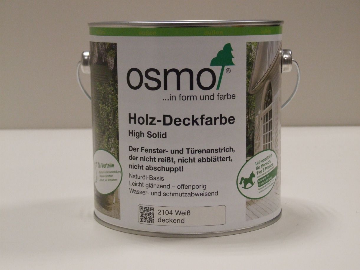 OSMO Holz-Deckfarbe, Fenster-Weiß 2104; 

2,5 l; 11200 003


