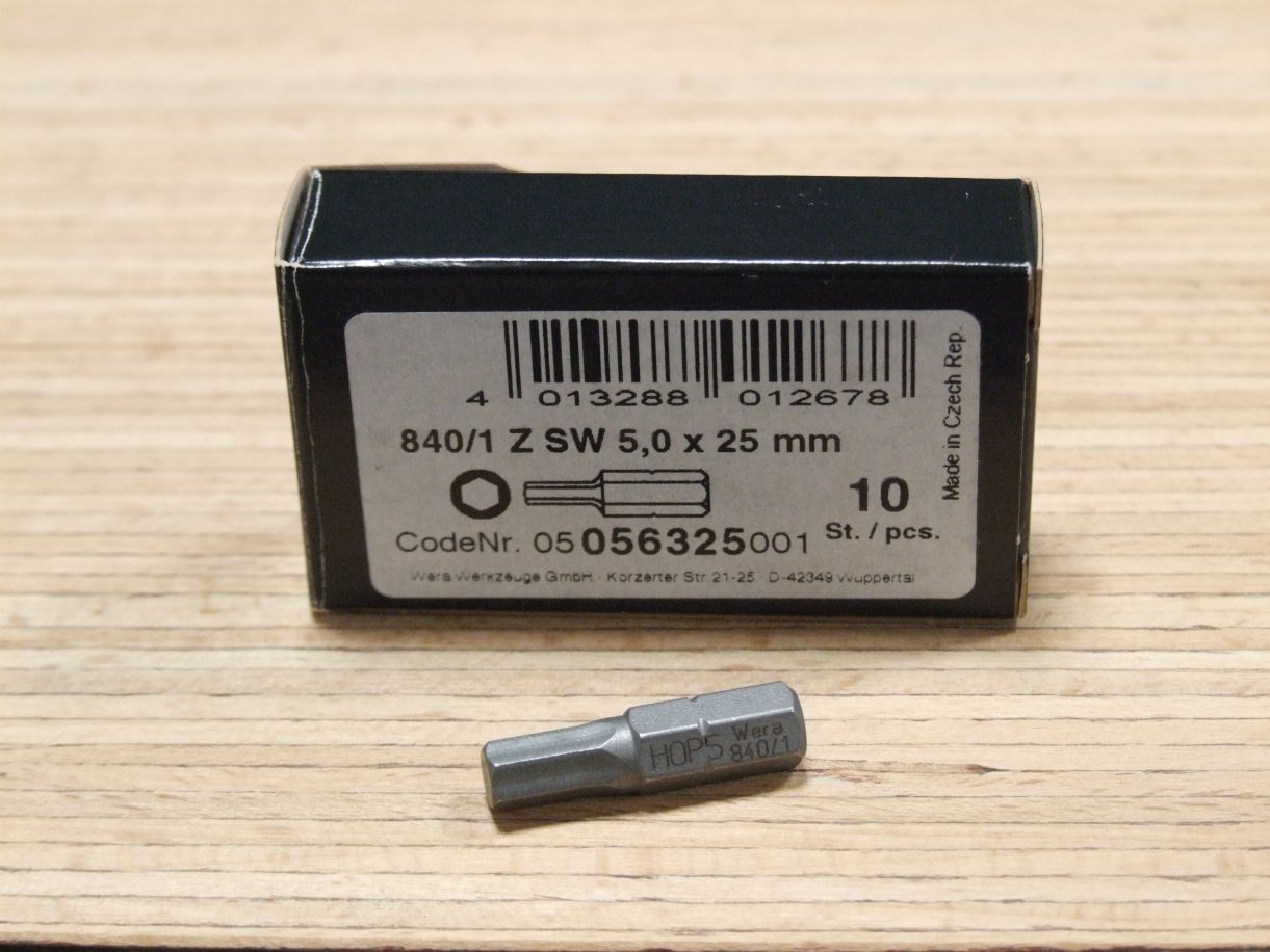 WERA Bit Innensechskant 5,0x25 mm, 056325

