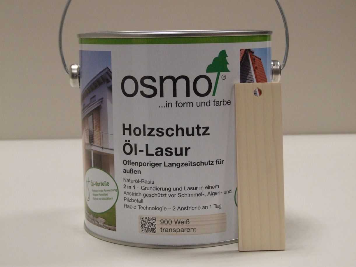 OSMO Holzschutz-Öl-Lasur Weiß 900, 

2,5 l; 12100024

