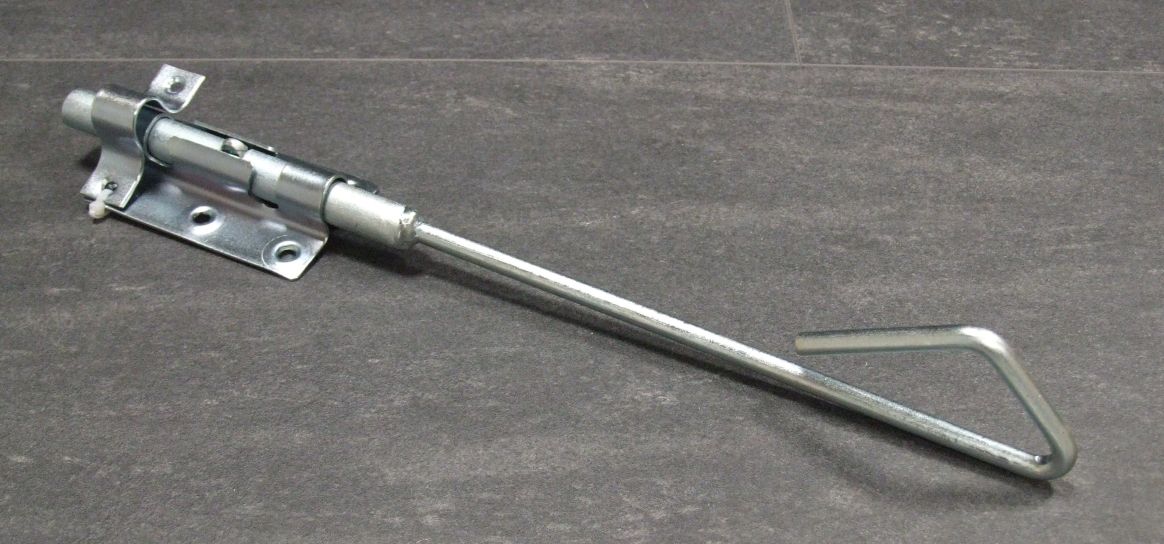 Bolzen-Stangenriegel 400/100x60 mm, 

mit Schlaufe, gelb verzinkt, 129156

