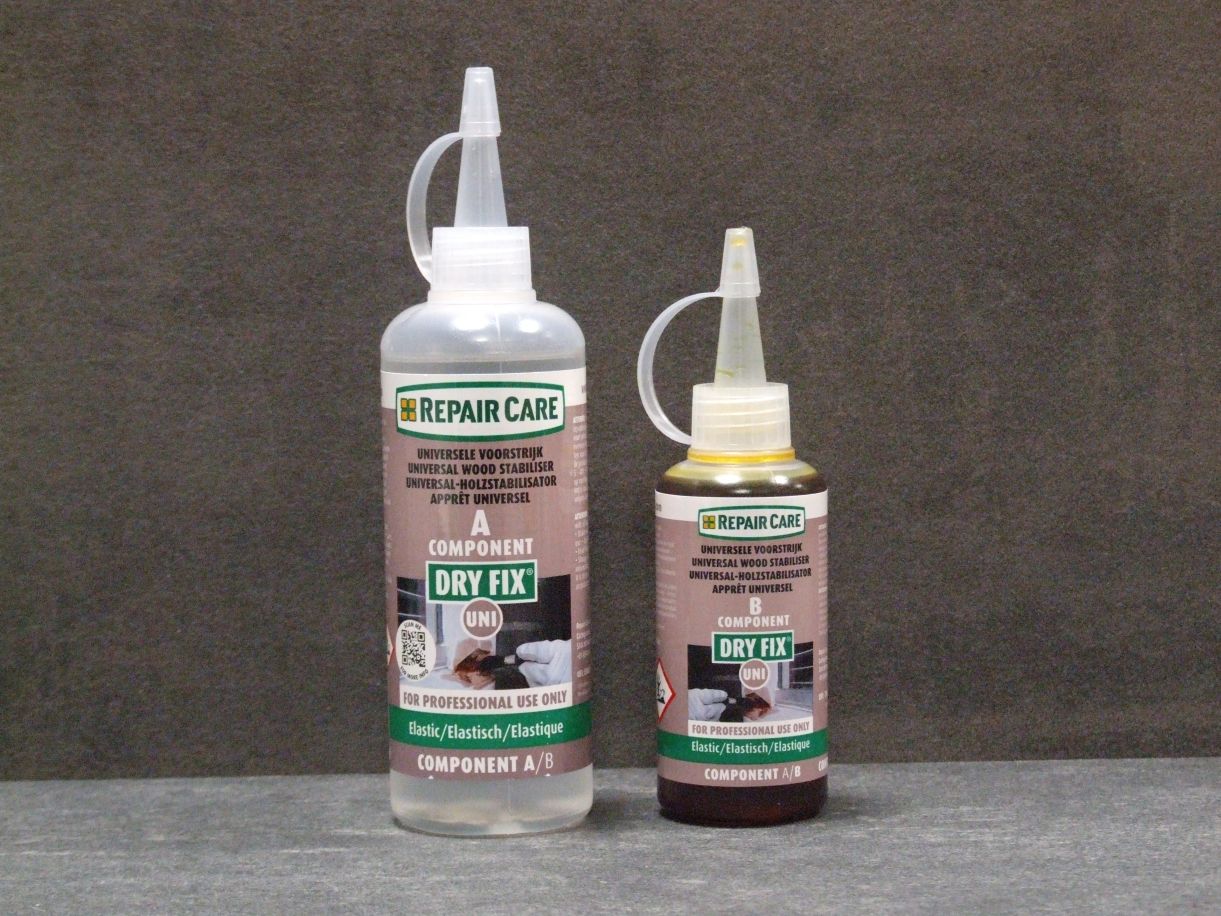Repair Care DRY FIX® UNI

Holzstabilisator/Fixierung

Komponete A 200 ml

Komponete B 100 ml,  2010005

