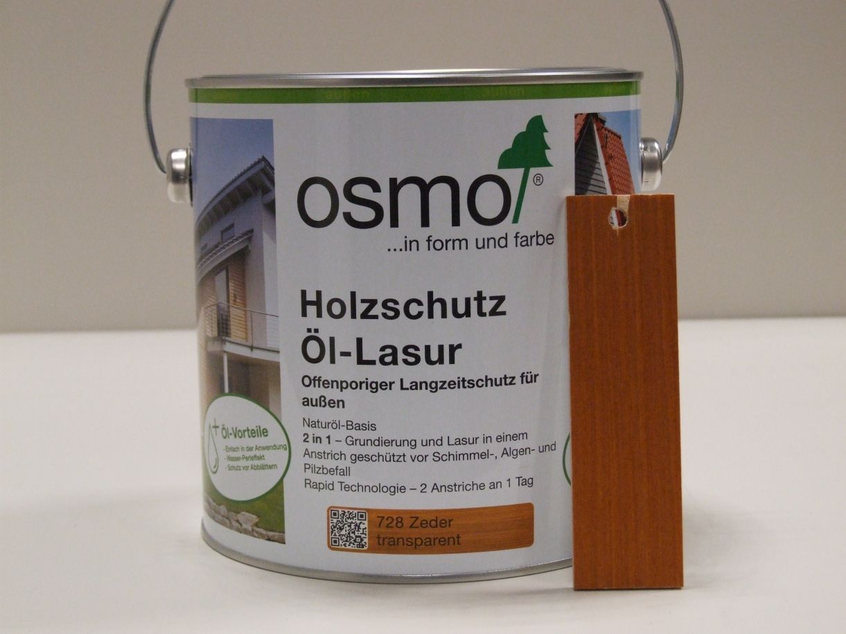 OSMO Holzschutz-Öl-Lasur Zeder 728, 

2,5 l; 12100039

