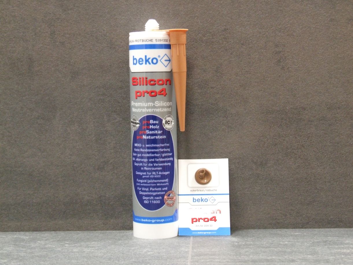 Silicon pro4 Premium neutralvernetzende 

Dichtmasse, Farbe ockerbraun/rotbuche, 

310 ml, 224 32


