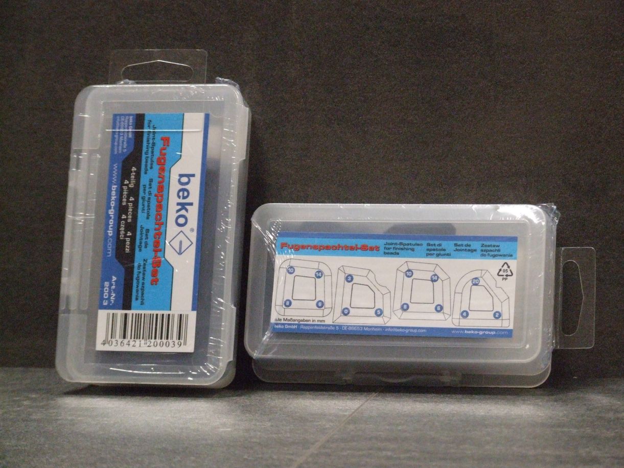 BEKO Fugenspachtel-Set für Dichtstoffe

4 St. in Klarsichtbox, 200 3

