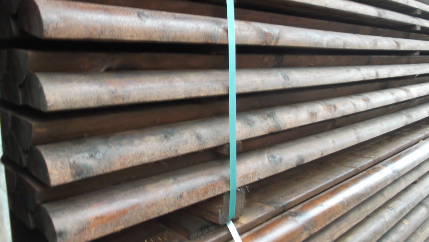 Zaunriegel halbrund, KD-braun 10x300 cm

