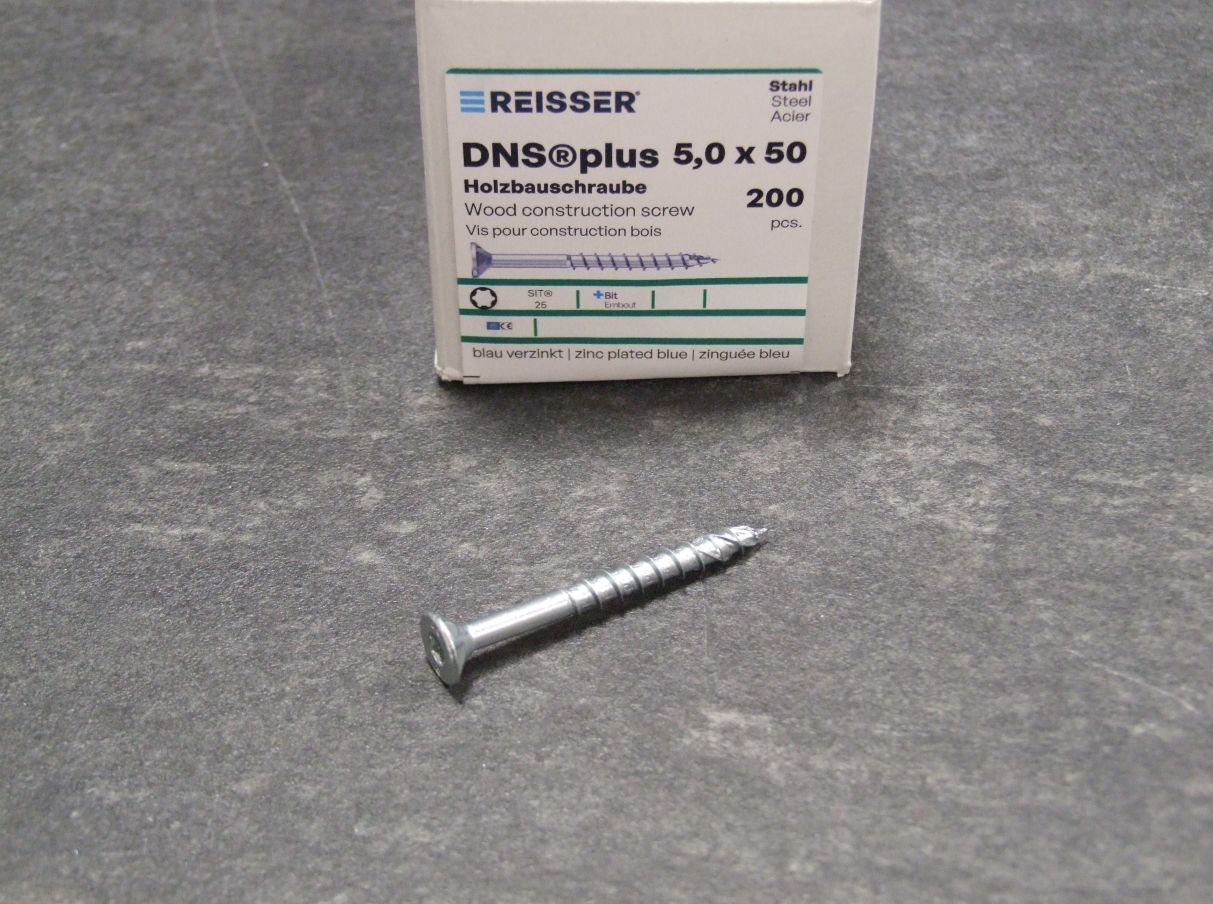 DNS plus Spanplattenschraube 5x50 mm, TG

TX, blau passiviert, 200 St./Kleinpaket, 525329 

