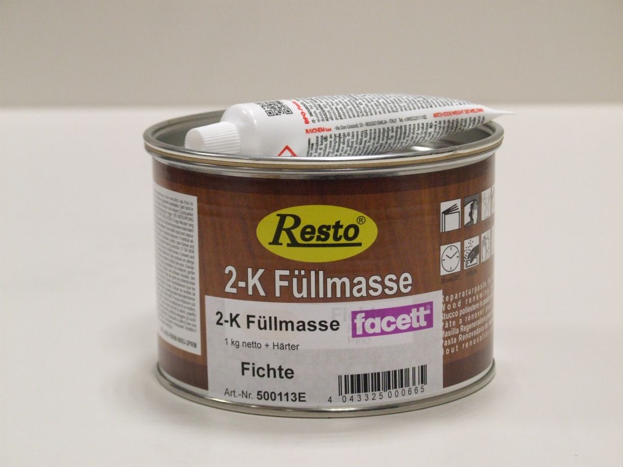 2-K Füllmasse Resto, Fichte, 

1 kg, mit Härter, 500113

