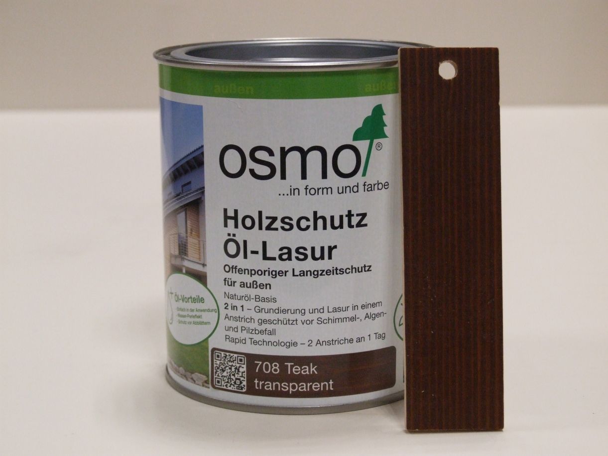 OSMO Holzschutz-Öl-Lasur Teak 708, 

0,75 l; 12100013

