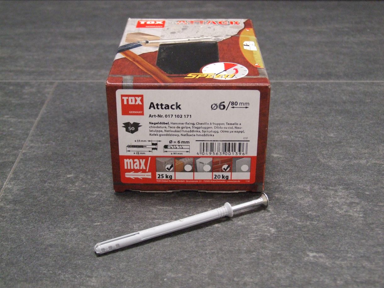 TOX Nageldübel Attack 6x80 mm, 

50 St., 017 102 171

